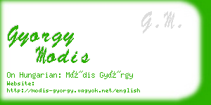 gyorgy modis business card